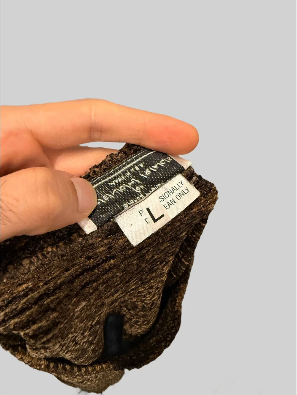 FRENCH RAGS Brenda French  Brown Knit Sweater Soft Jumper  22.5x30 L Large